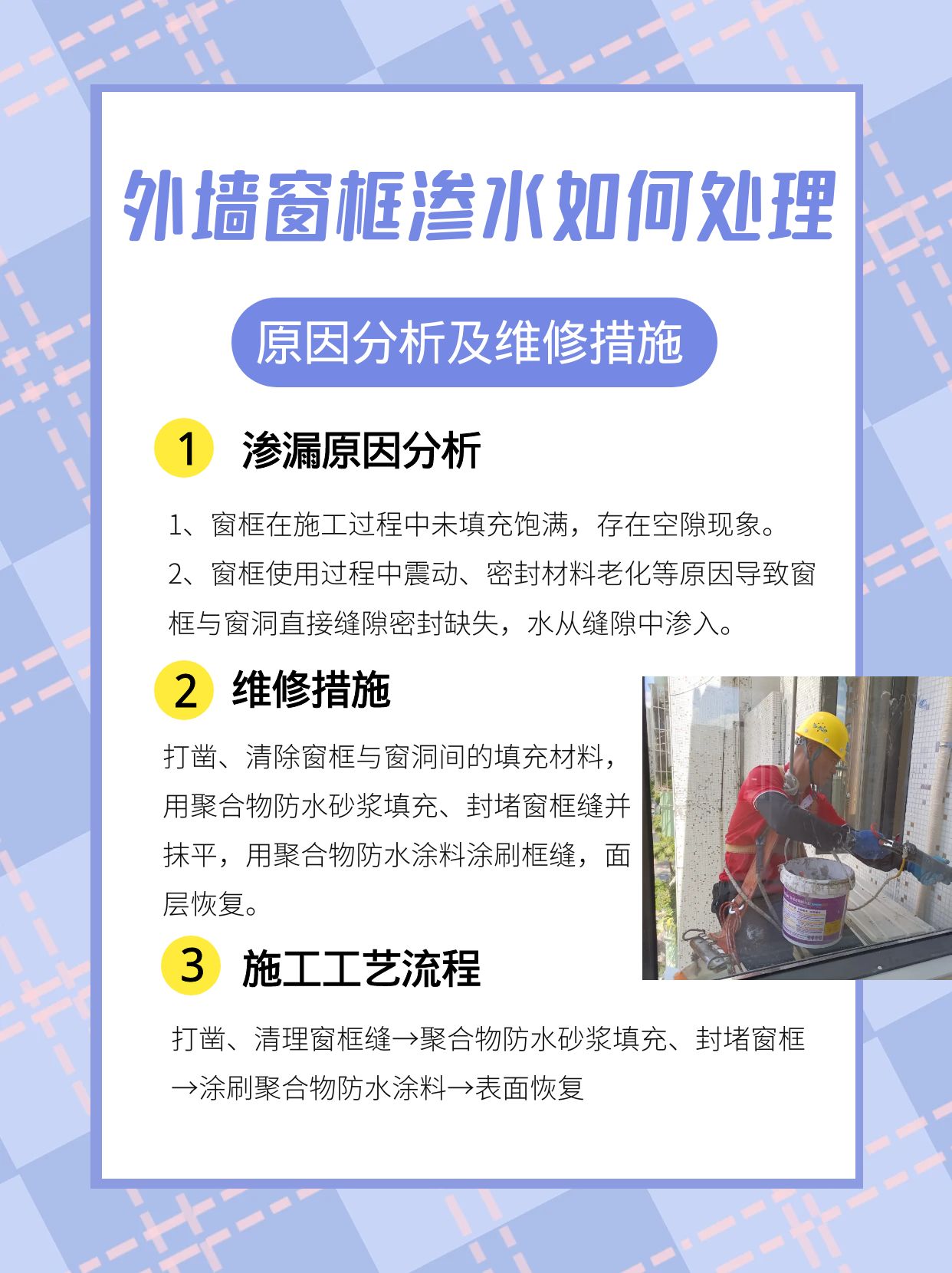 外墻窗框漏水怎么處理？